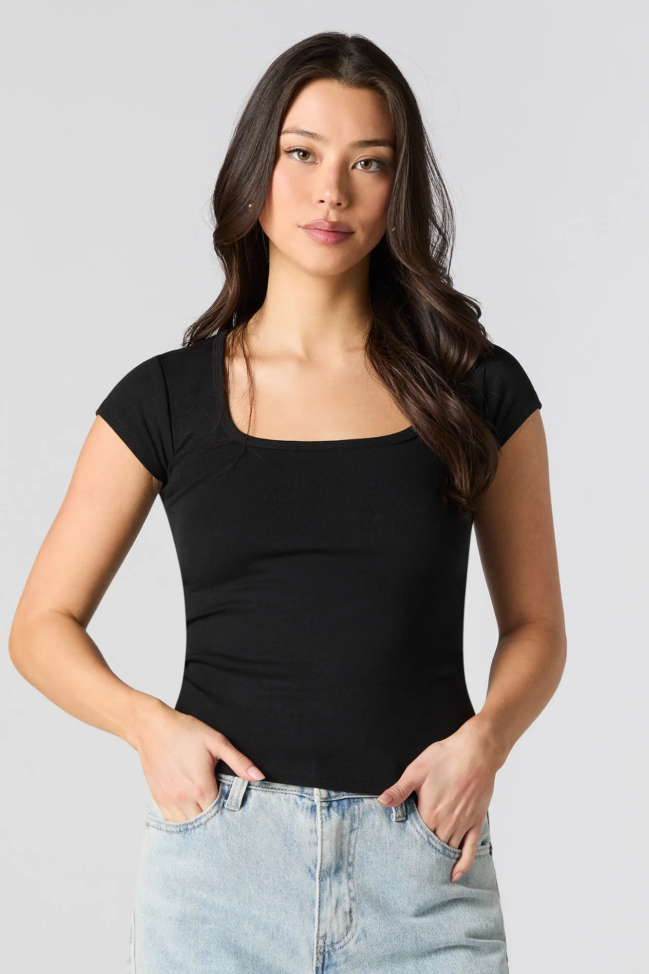 T-shirt en encolure carrée sold by Urban Planet product image thumbnail 2