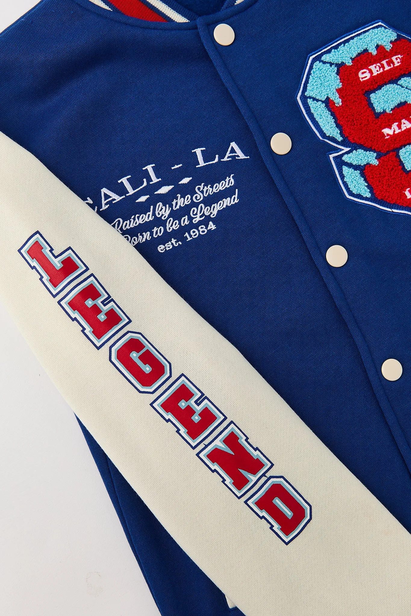 Boys Chenille Embroidered Fleece Varsity Jacket sold by Urban Planet product image thumbnail 5