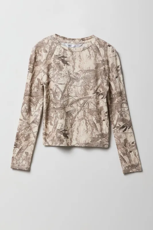 Girls Ribbed Long Sleeve Top sold by Urban Planet