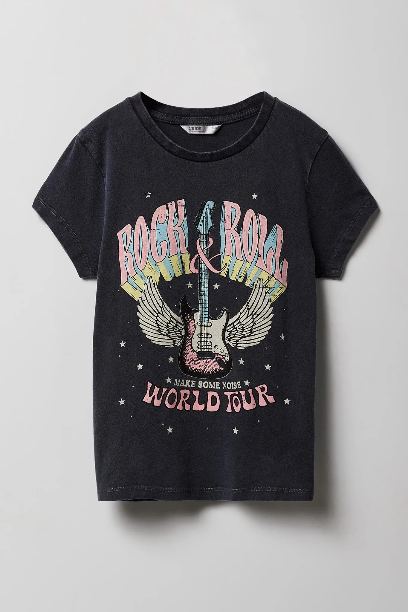 Girls Rock & Roll Graphic Washed T-Shirt sold by Urban Planet product image thumbnail 3