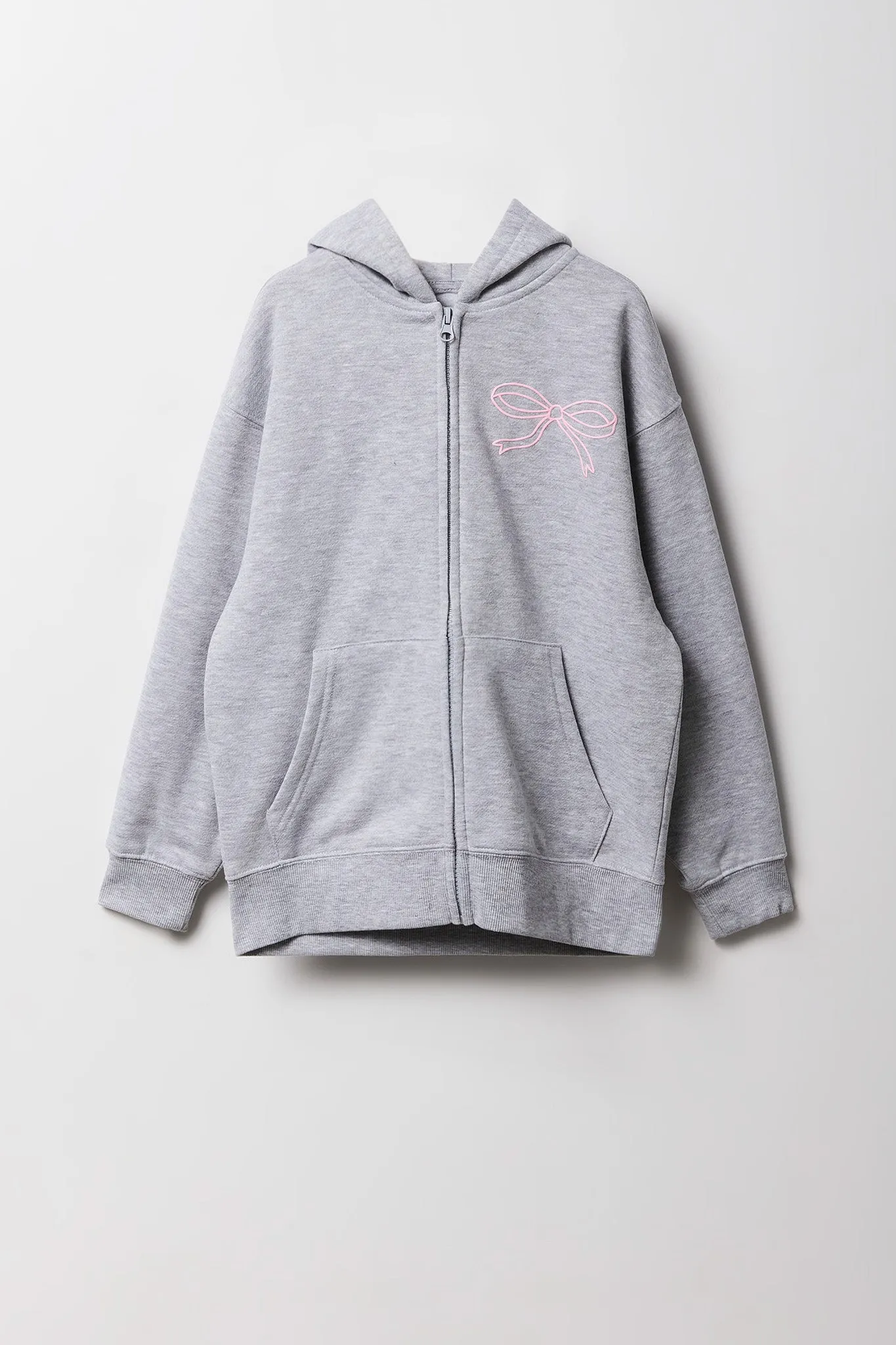 Girls Oversized Graphic Zip-Up Fleece Hoodie sold by Urban Planet product image thumbnail 4