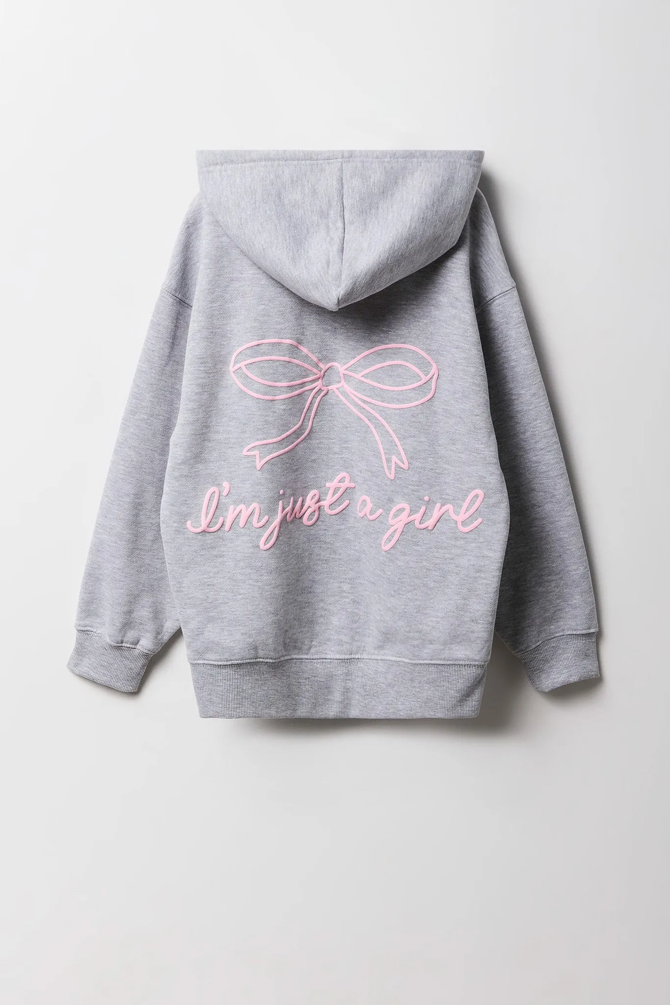 Girls Oversized Graphic Zip-Up Fleece Hoodie sold by Urban Planet product image thumbnail 3