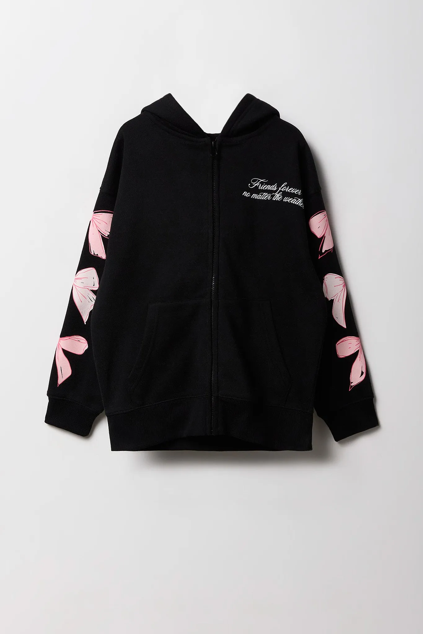 Girls Oversized Graphic Zip-Up Fleece Hoodie sold by Urban Planet product image thumbnail 2
