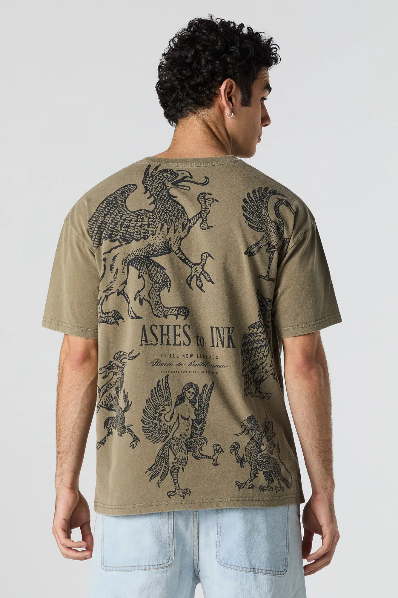 T-shirt à imprimé Ashes To Ink sold by Urban Planet product image thumbnail 2