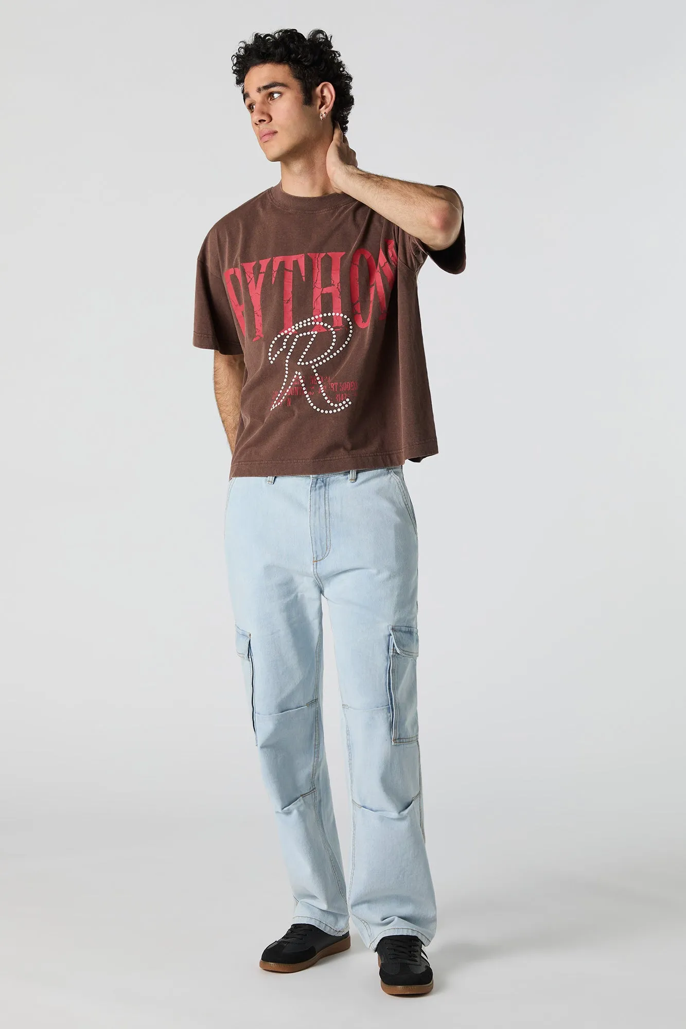 T-shirt carré à imprimé en relief Python sold by Urban Planet product image thumbnail 3