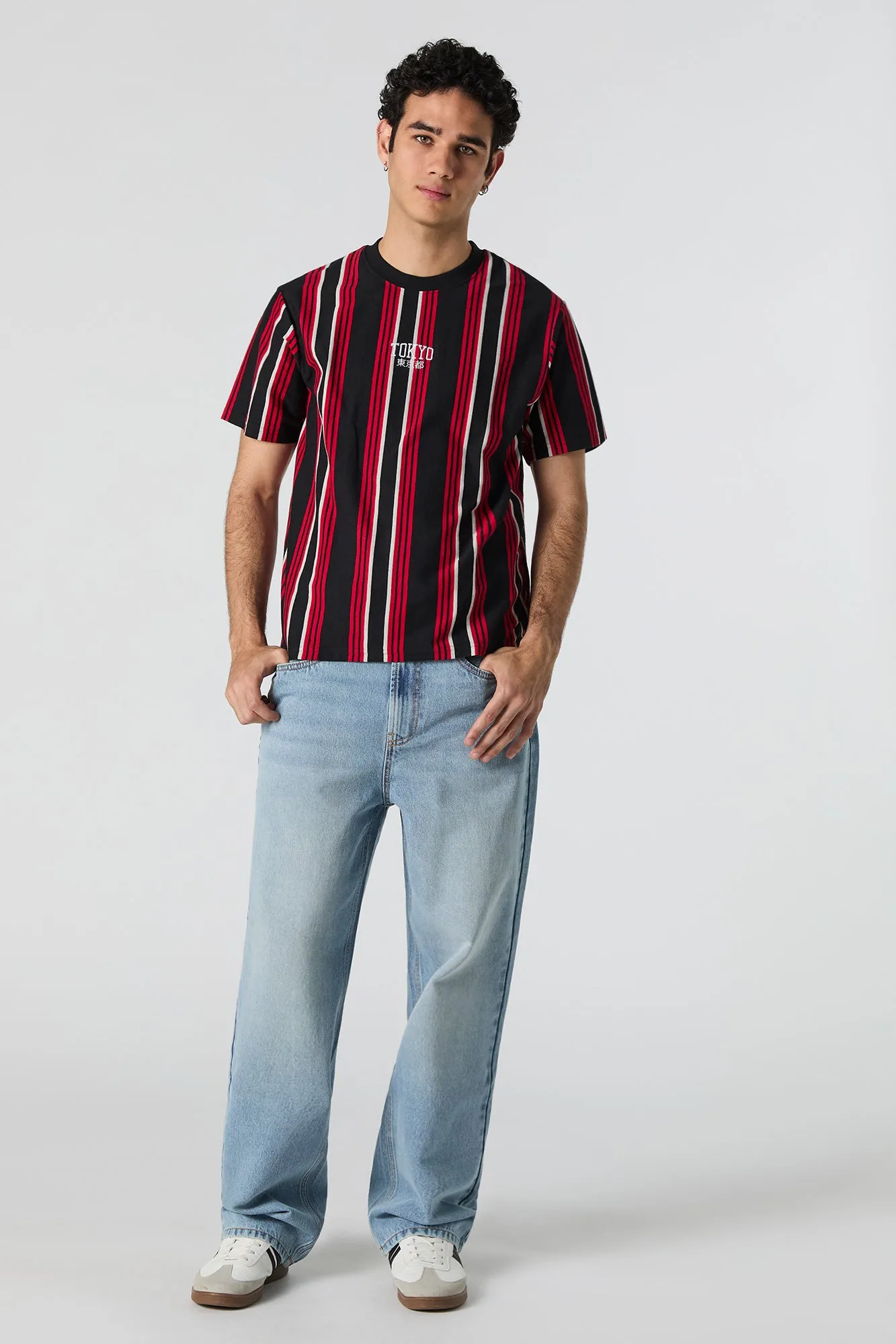 T-shirt rayé à broderie sold by Urban Planet product image thumbnail 3