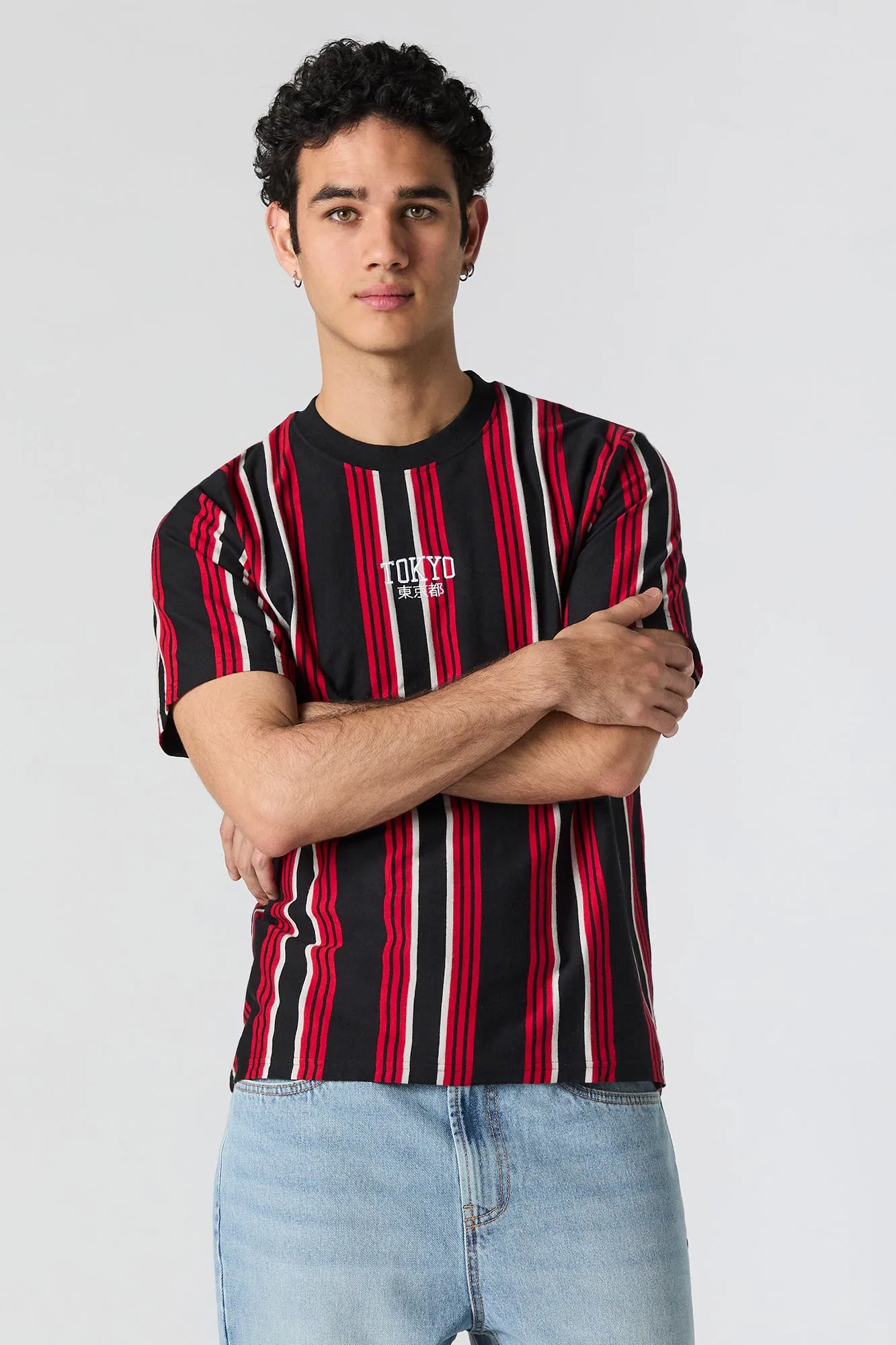 T-shirt rayé à broderie sold by Urban Planet product image thumbnail 5