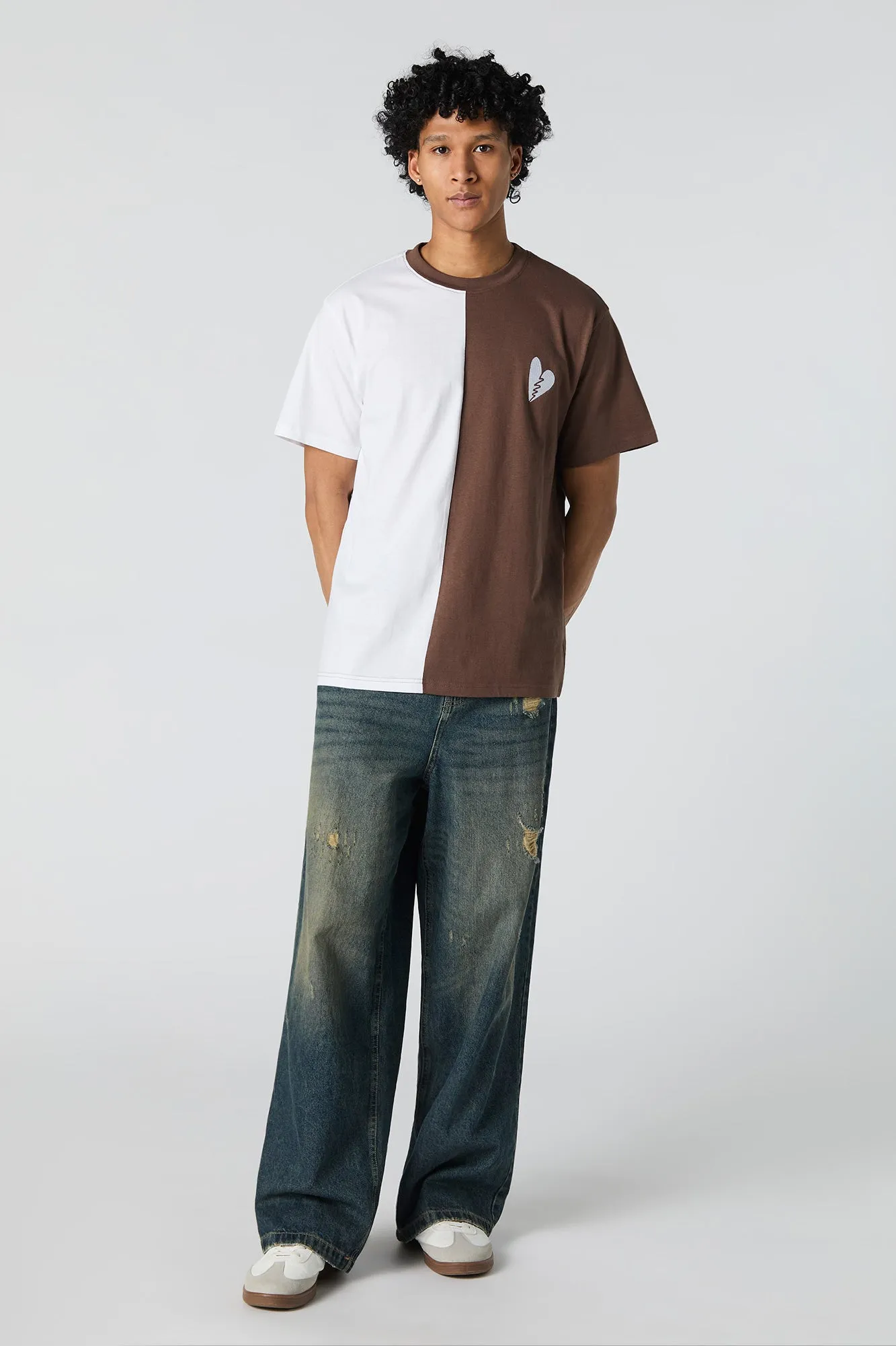 Embroidered Two Tone T-Shirt sold by Urban Planet product image thumbnail 3
