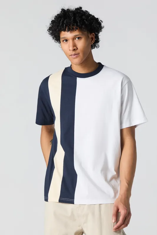 Colourblock Striped T-Shirt sold by Urban Planet