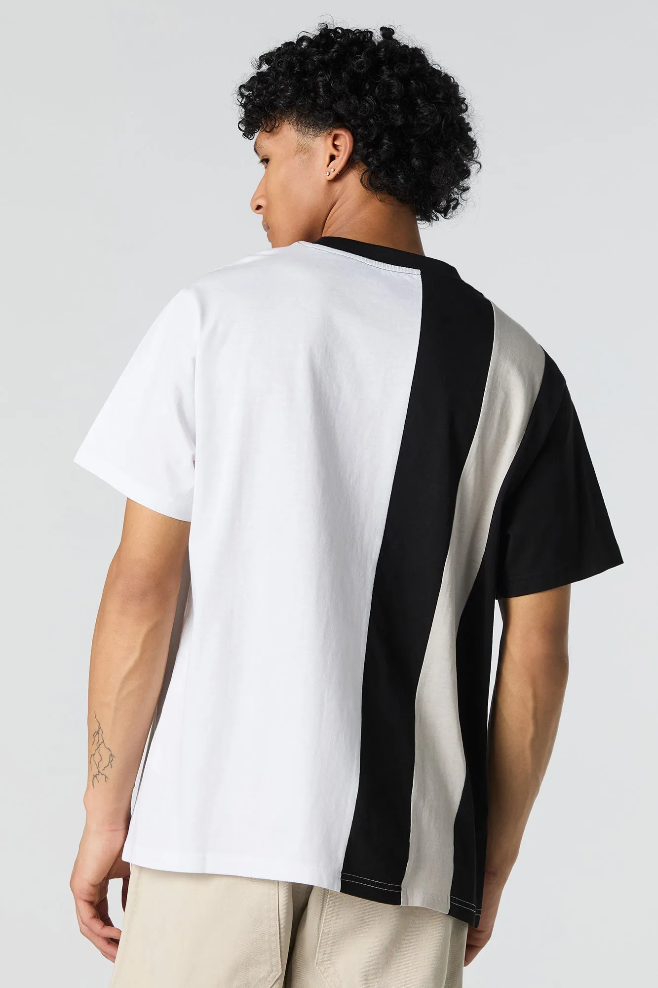 T-shirt rayé à blocs de couleurs sold by Urban Planet product image thumbnail 3