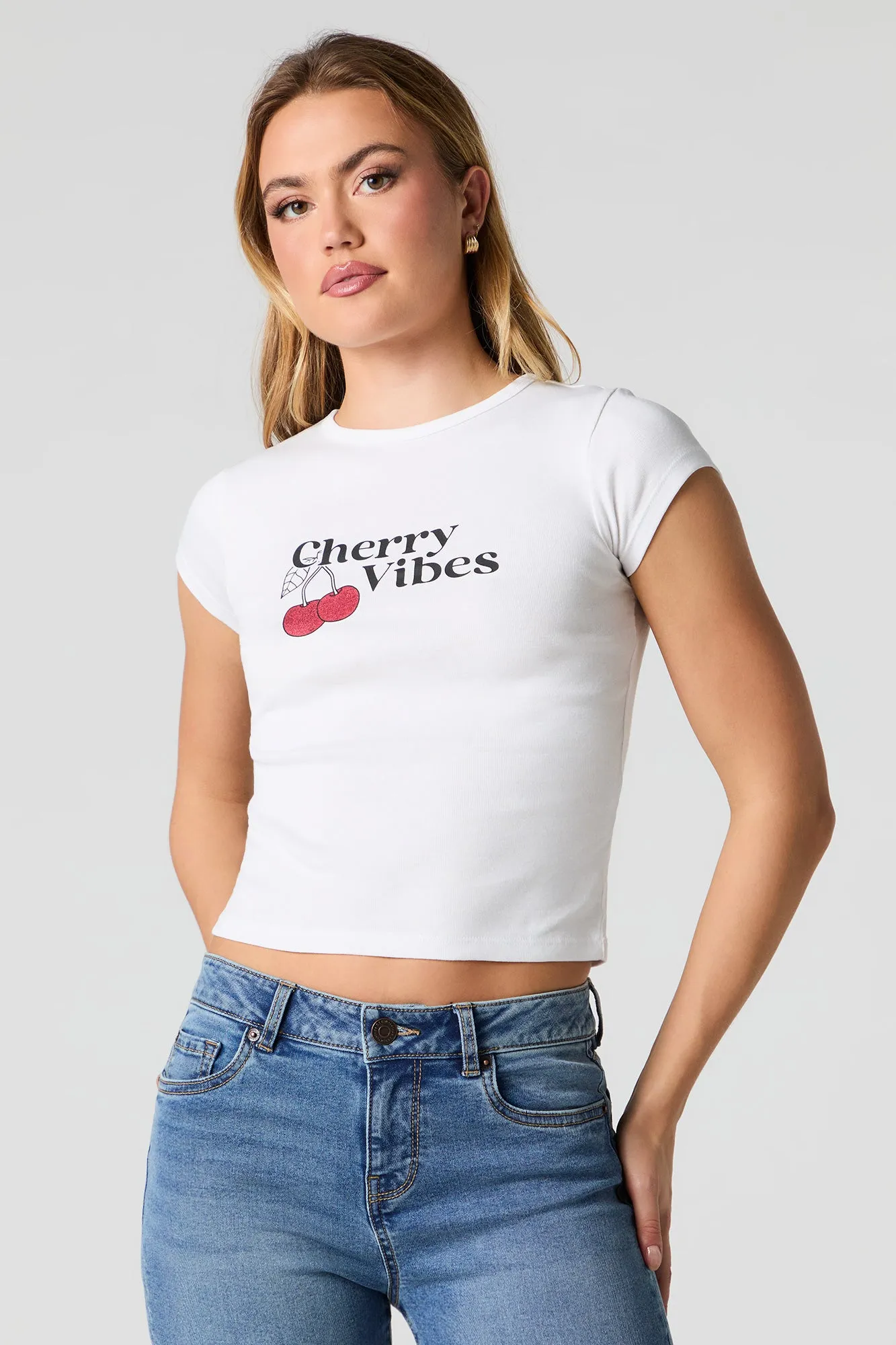 T-shirt ajusté côtelé à broderie sold by Urban Planet product image thumbnail 5