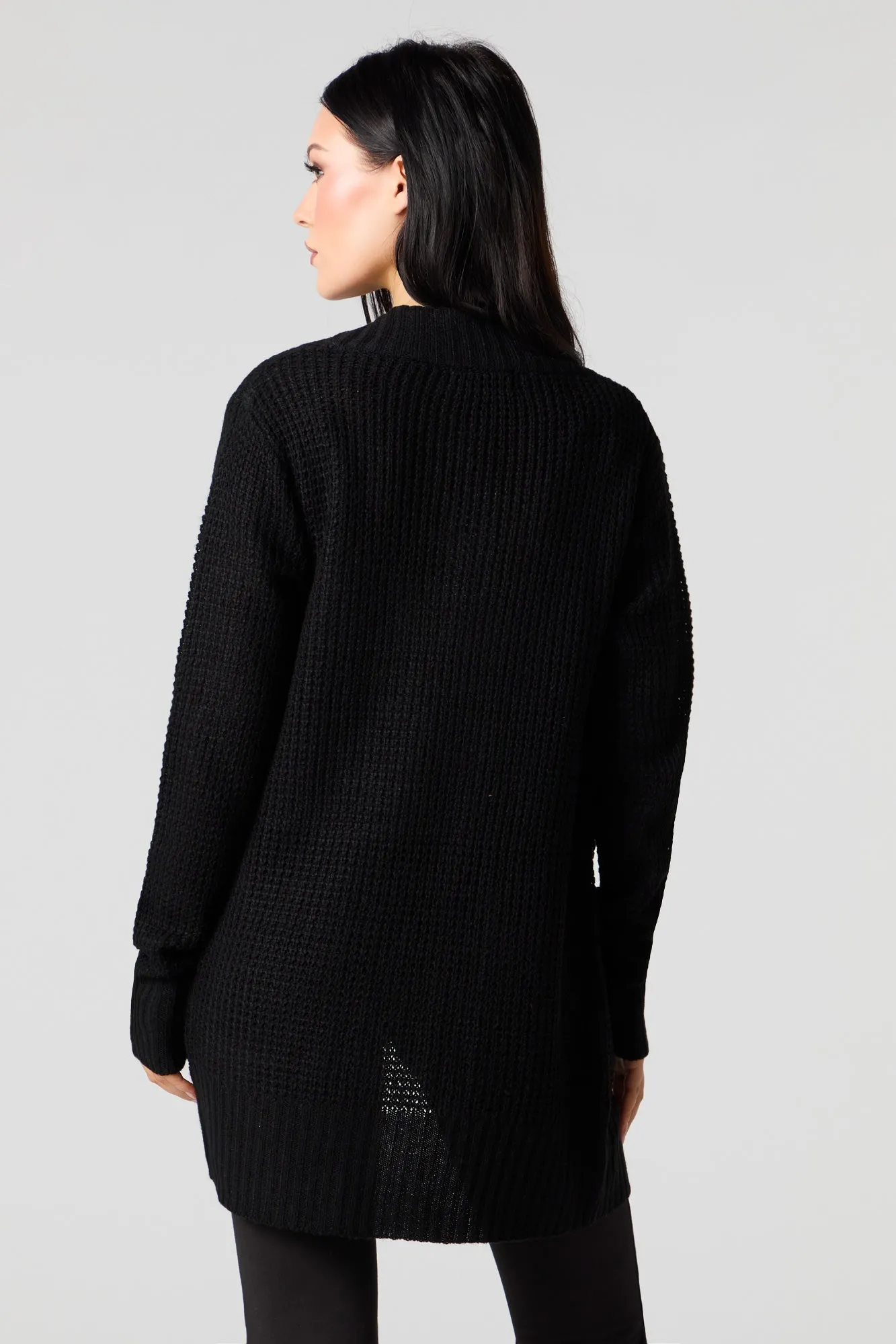 Waffle Knit Open Front Cardigan sold by Urban Planet product image thumbnail 5