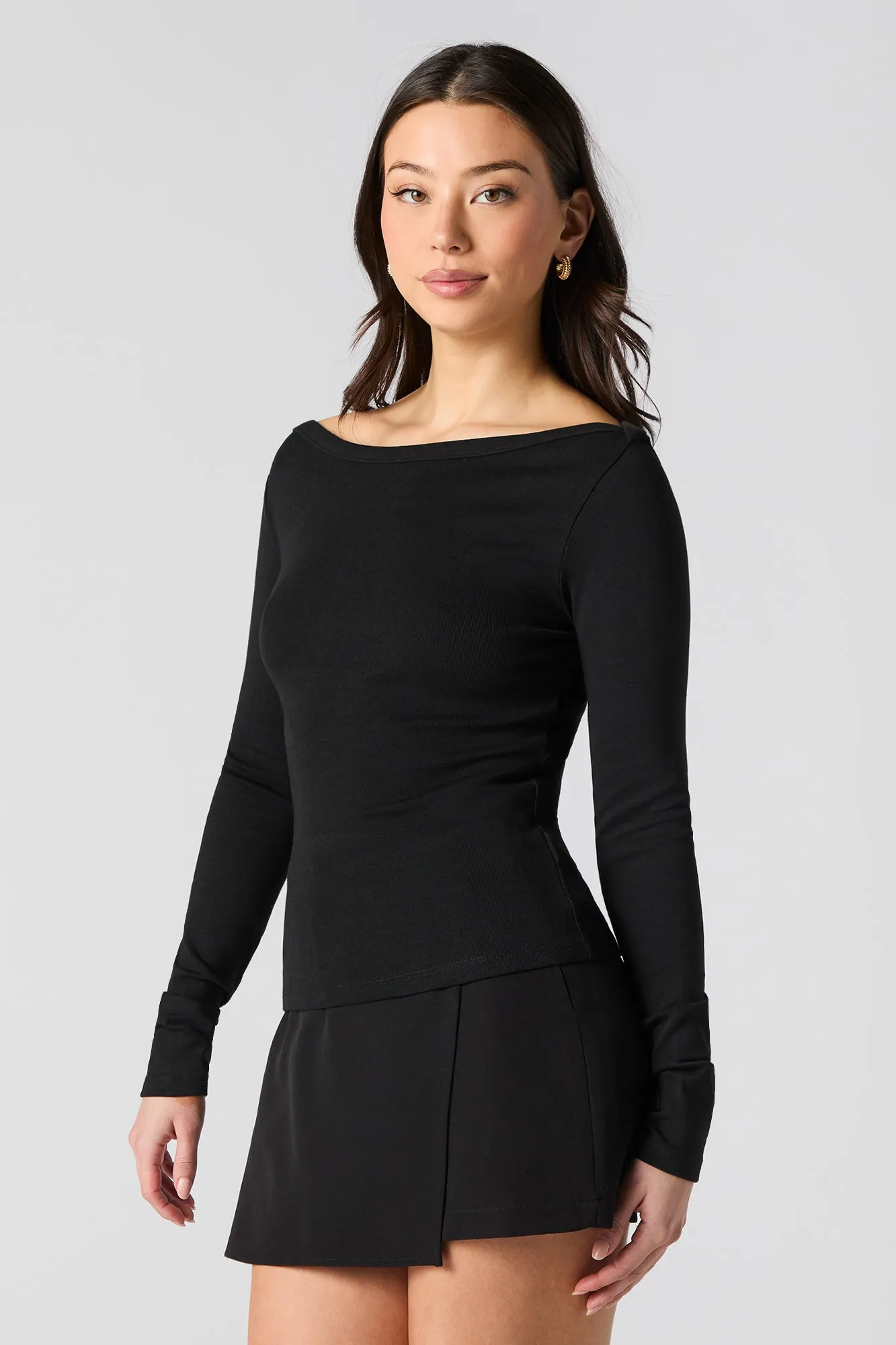 Boat Neck Long Sleeve Top sold by Urban Planet product image thumbnail 4