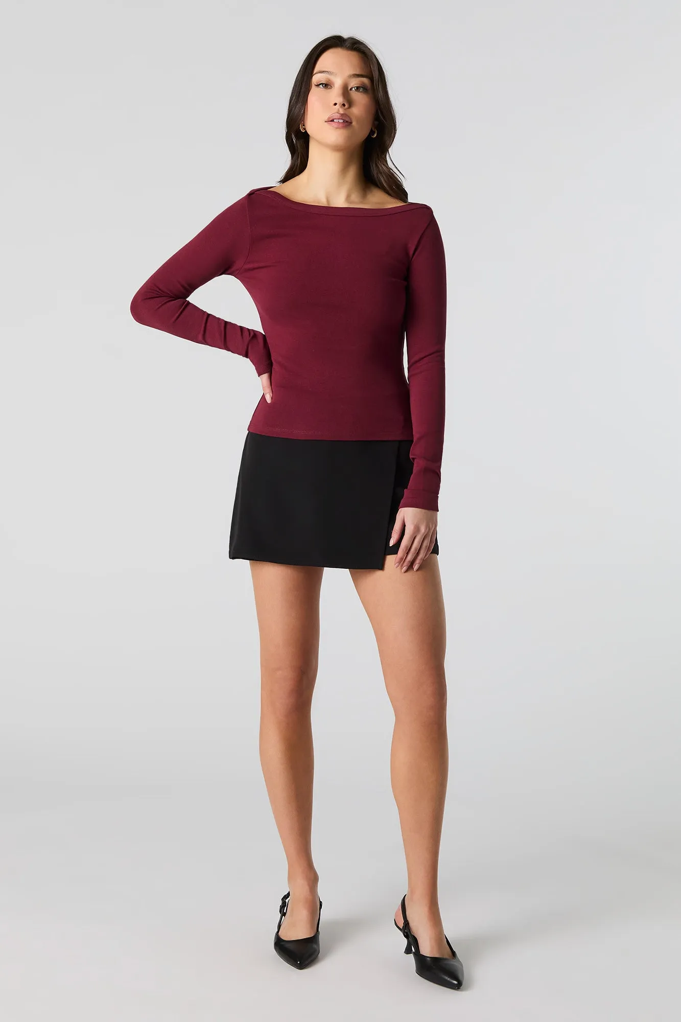 Boat Neck Long Sleeve Top sold by Urban Planet product image thumbnail 3