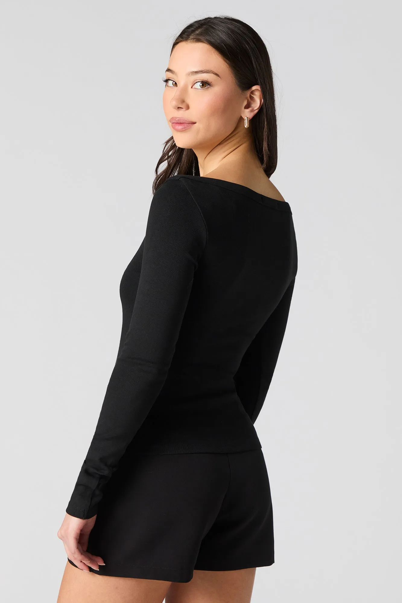 Haut à encolure bâteau et manche longue sold by Urban Planet product image thumbnail 3