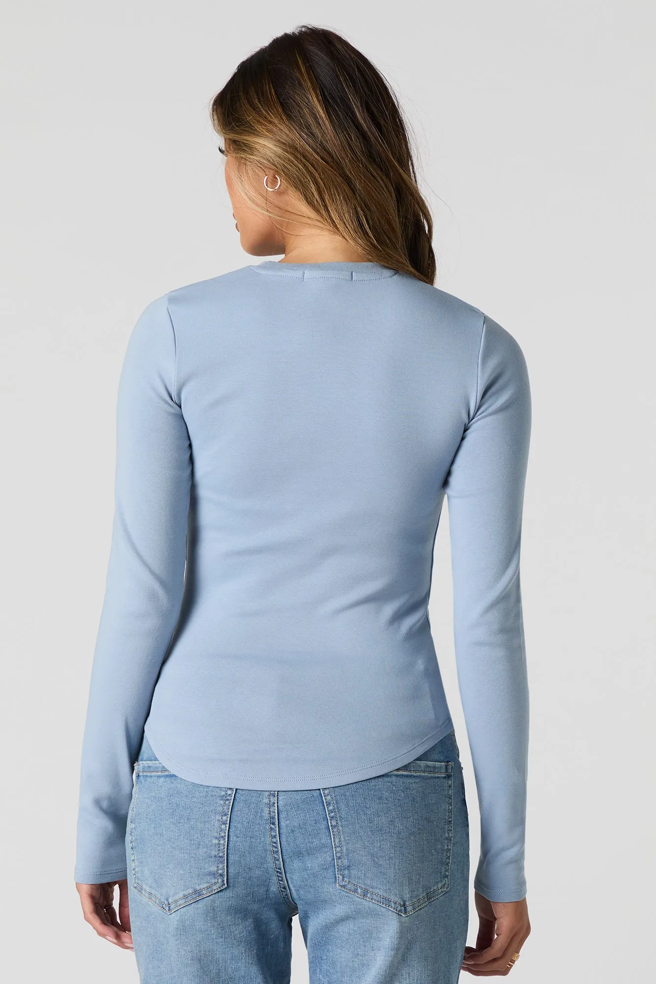Curved Hem Long Sleeve Top sold by Urban Planet product image thumbnail 2