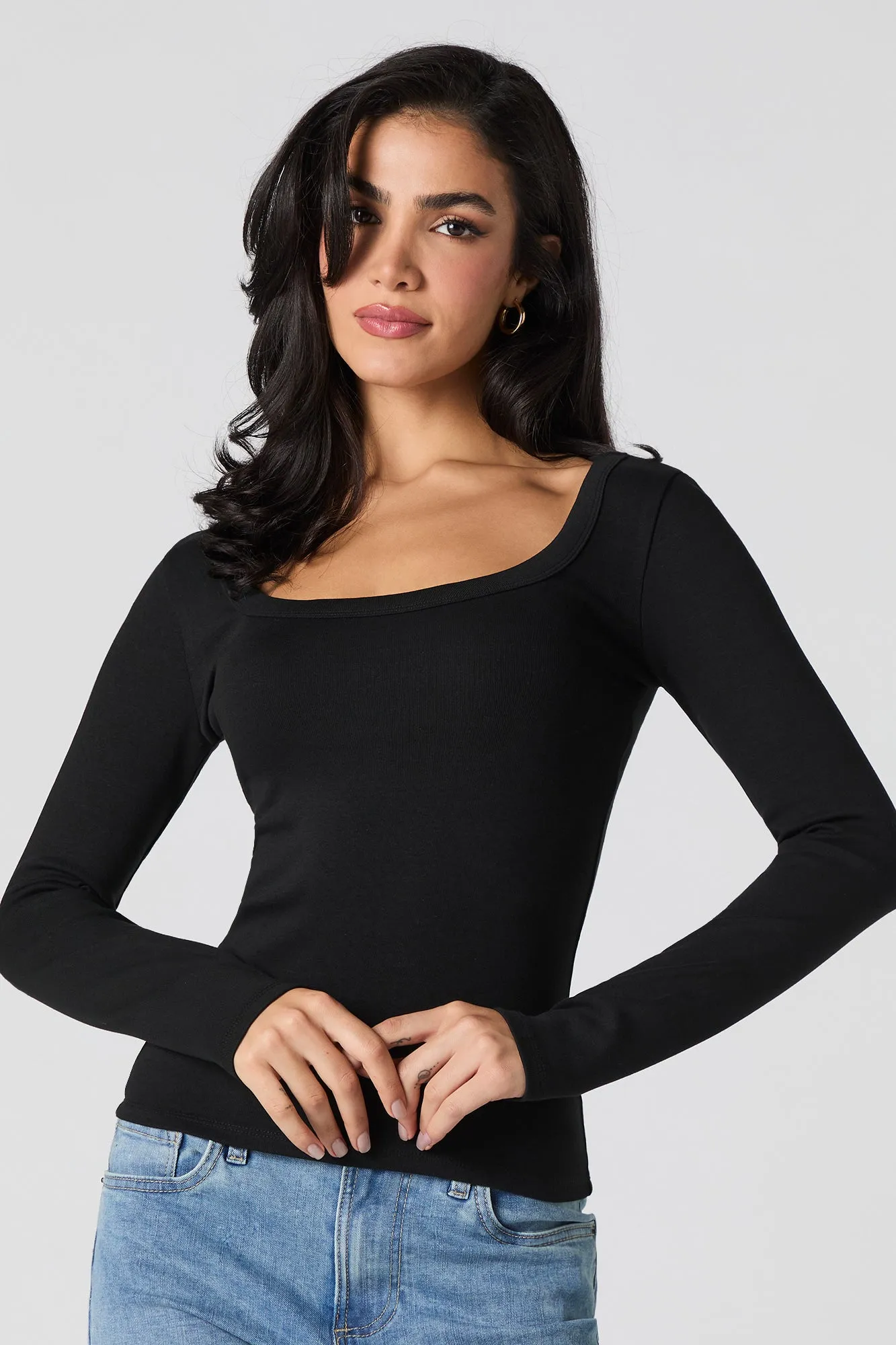 Long Sleeve Scoop Neck Top sold by Urban Planet product image thumbnail 4