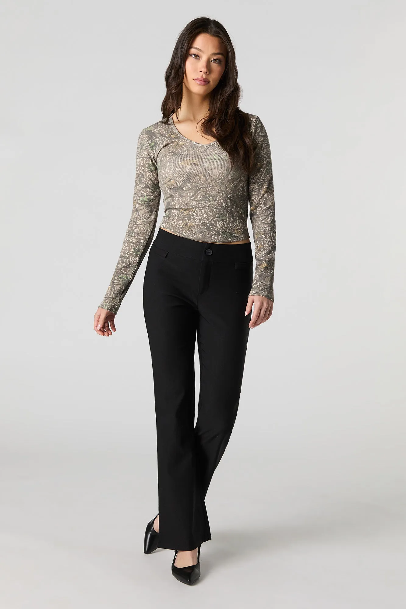 Ribbed Scoop Neck Long Sleeve Top sold by Urban Planet product image thumbnail 3