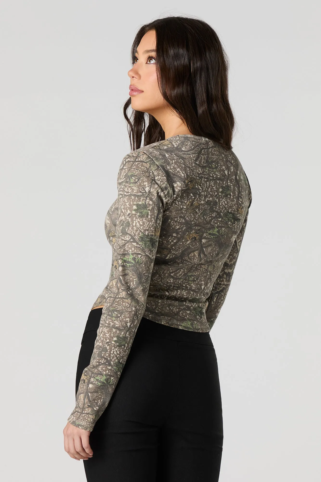 Ribbed Scoop Neck Long Sleeve Top sold by Urban Planet product image thumbnail 2