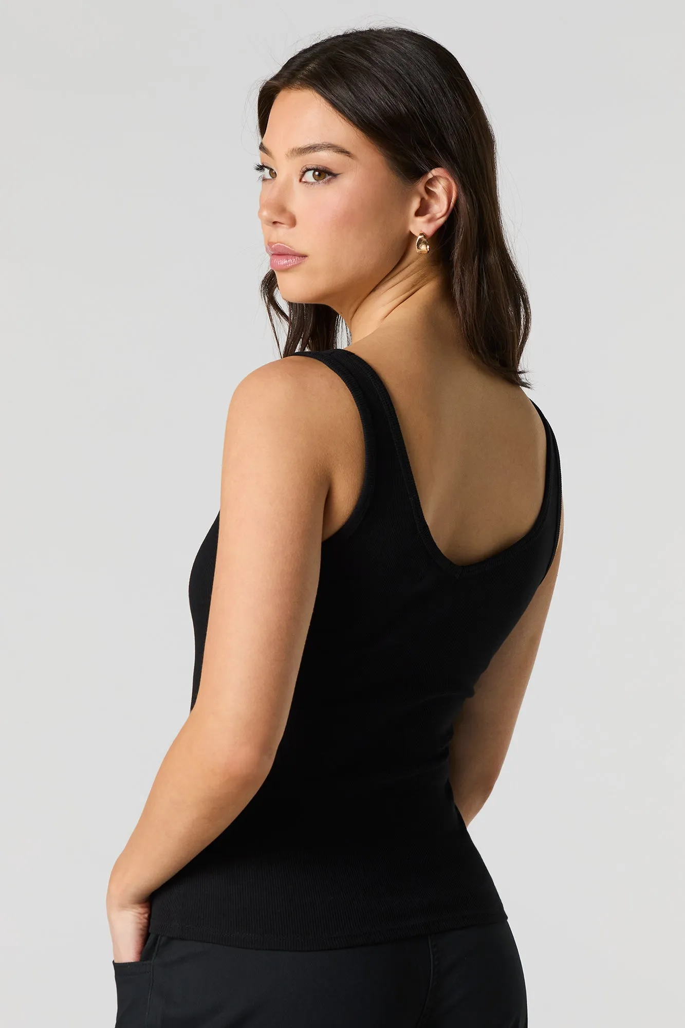 Camisole côtelée à col en V sold by Urban Planet product image thumbnail 3