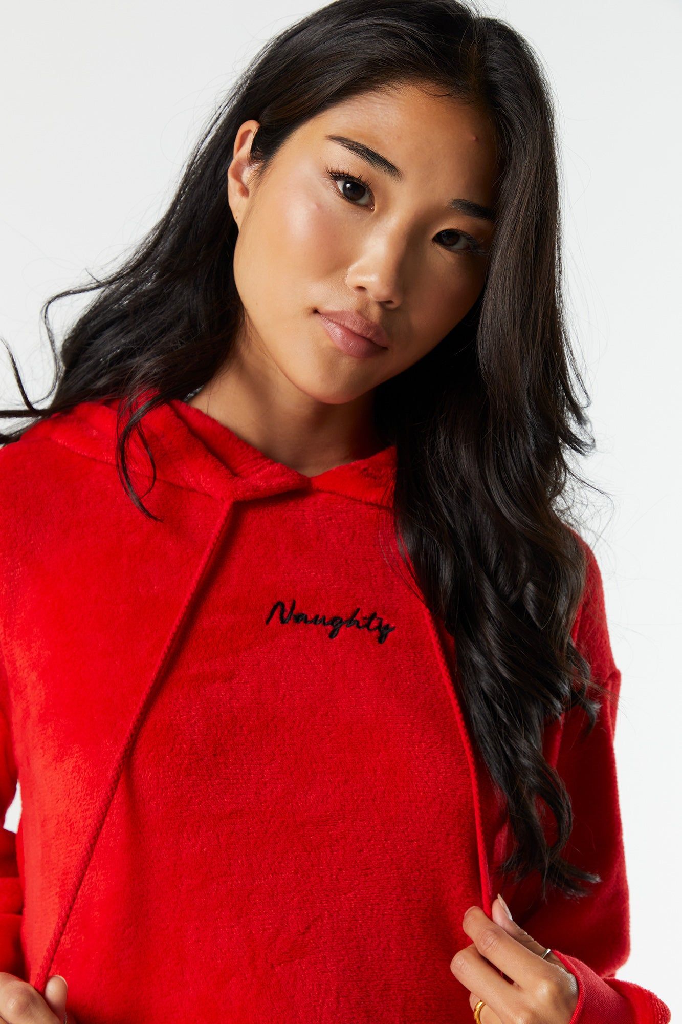 Naughty Embroidered Sherpa Pajama Hoodie sold by Urban Planet product image thumbnail 2