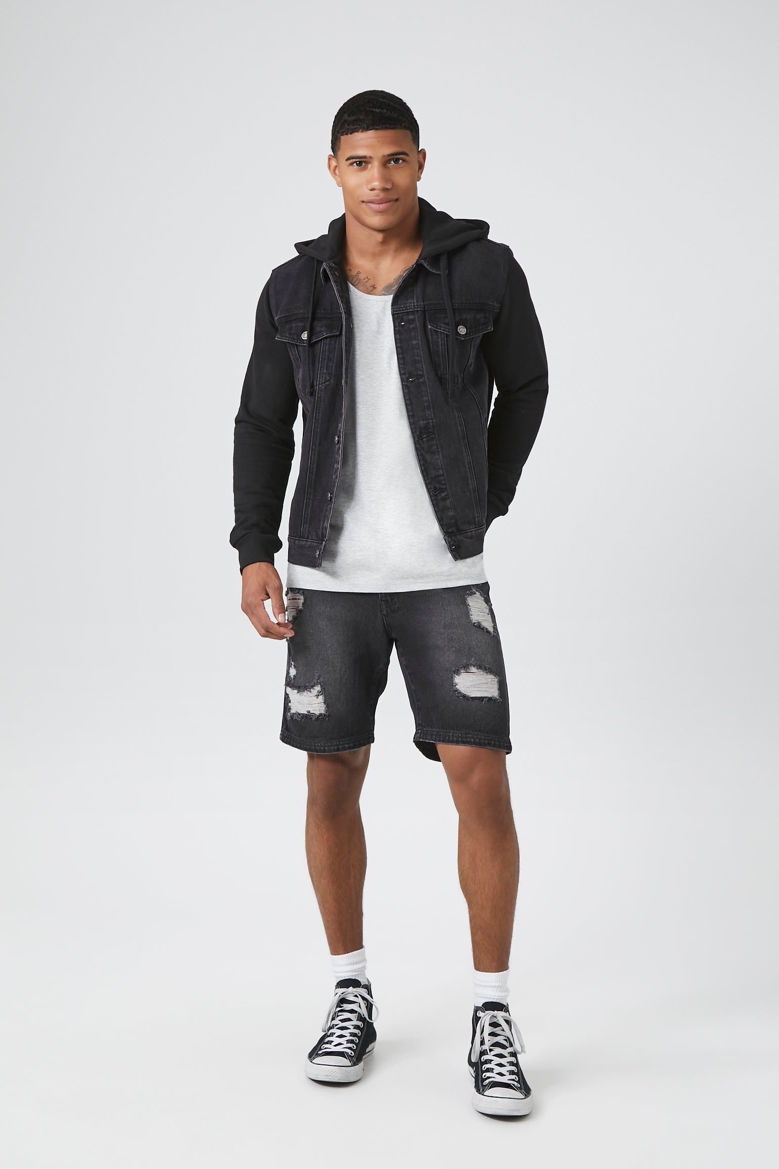 Blouson à capuchon en denim sold by Urban Planet product image thumbnail 5