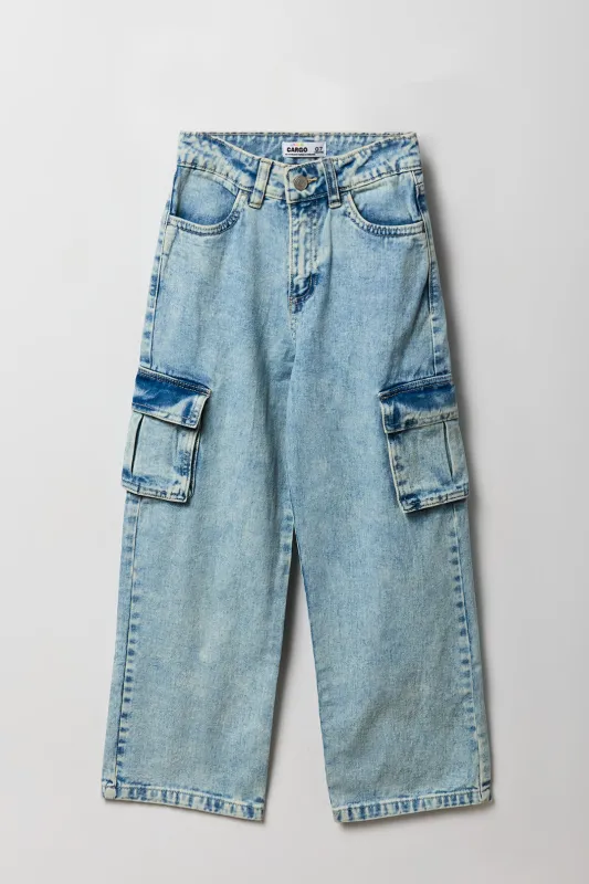 Girls Wide Leg Cargo Jean sold by Urban Planet