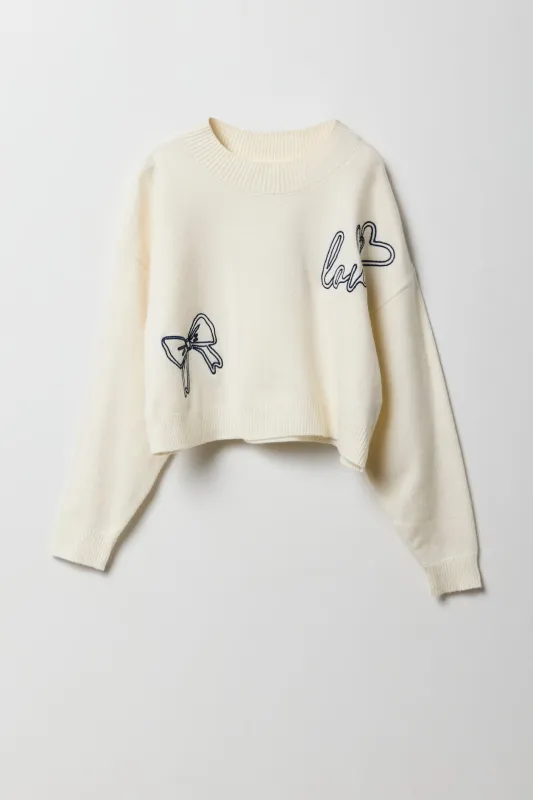 Chandail en tricot avec motif brodé pour fille sold by Urban Planet