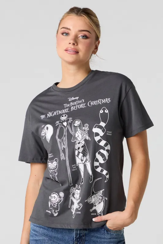 T-shirt coupe garçonne à imprimé The Nightmare Before Christmas sold by Urban Planet