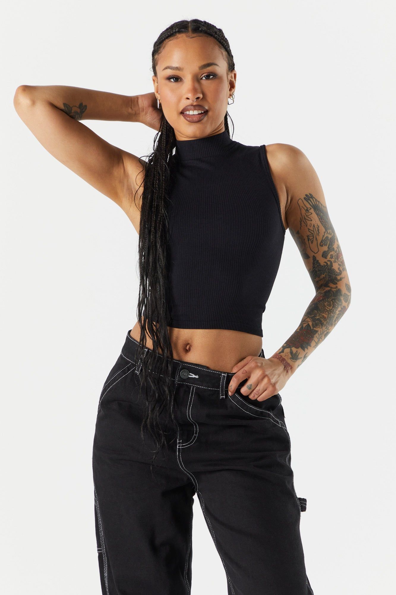 Débardeur côtelé à col montant sold by Urban Planet product image thumbnail 4