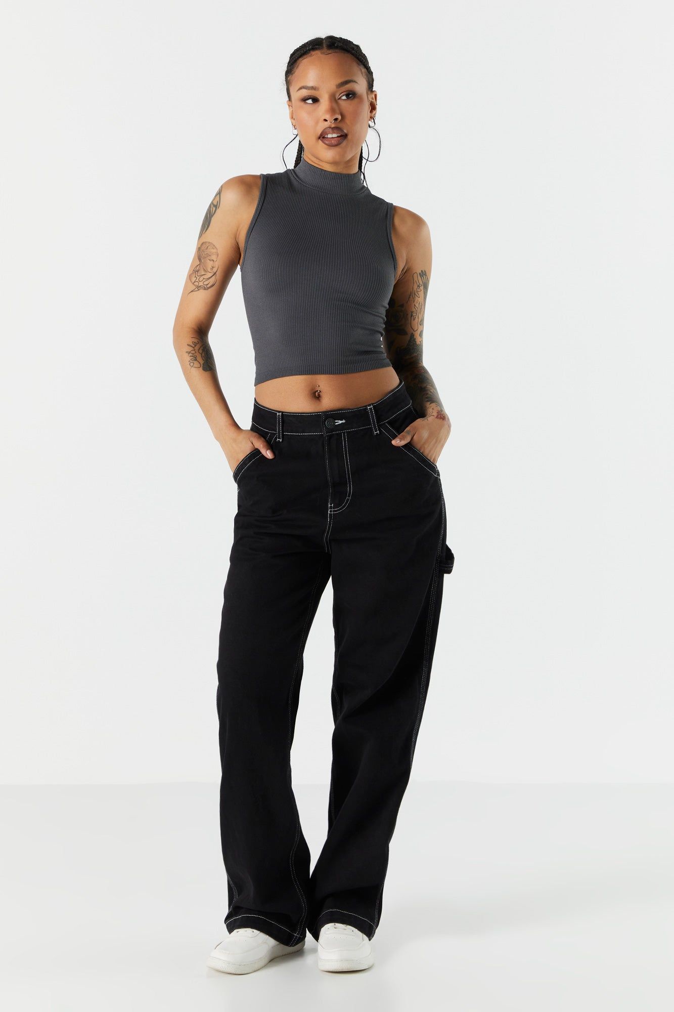 Débardeur côtelé à col montant sold by Urban Planet product image thumbnail 3