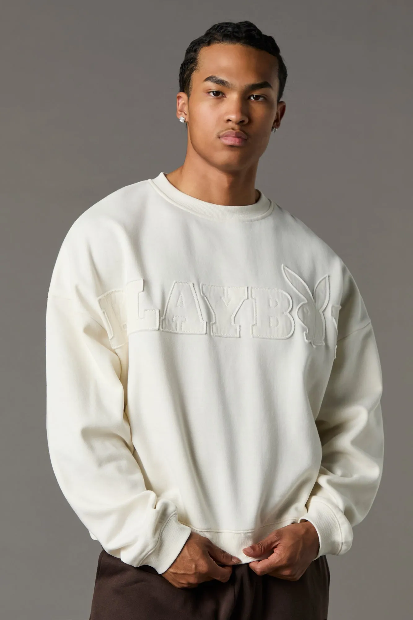 Playboy Patched Fleece Sweatshirt sold by Urban Planet