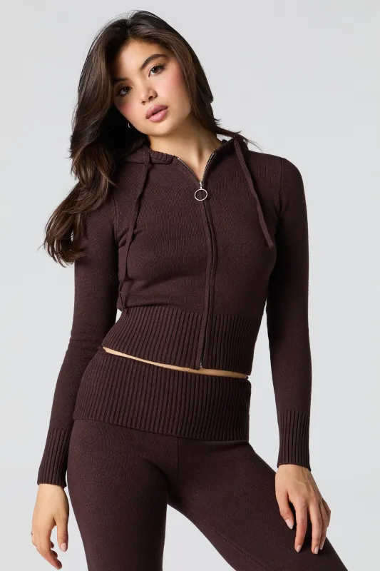 Haut à capuchon en tricot jacquard et glissière sold by Urban Planet