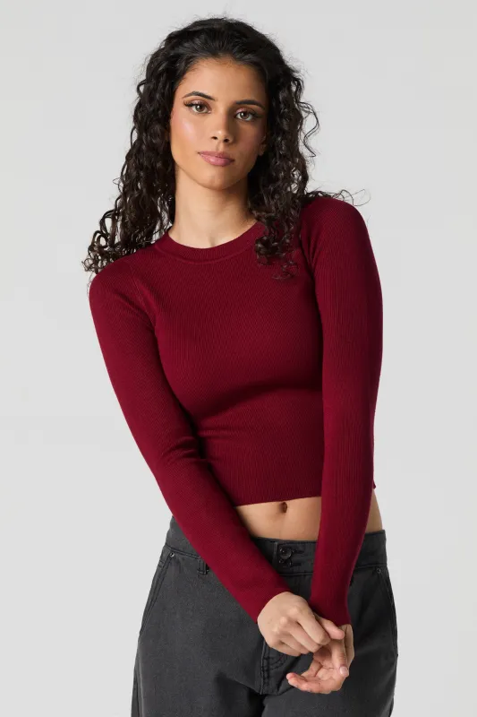 Haut en tricot côtelé à manches longues sold by Urban Planet
