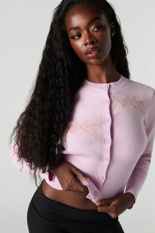 Jacquard Knit Button-Up Cardigan sold by Urban Planet