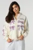 Oversized Bow Graphic Zip-Up Hoodie sold by Urban Planet