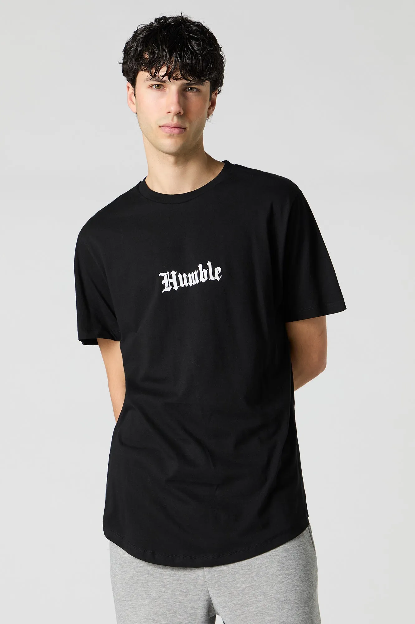 Curved Hem Graphic T-Shirt sold by Urban Planet product image thumbnail 4