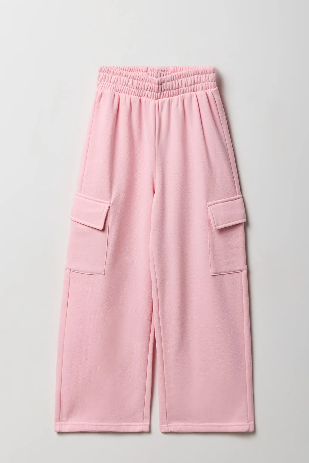 Girls Fleece Wide Leg Cargo Sweatpant sold by Urban Planet