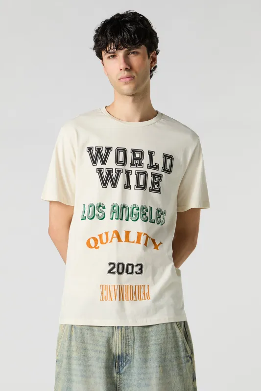 T-shirt à imprimé Worldwide LA sold by Urban Planet