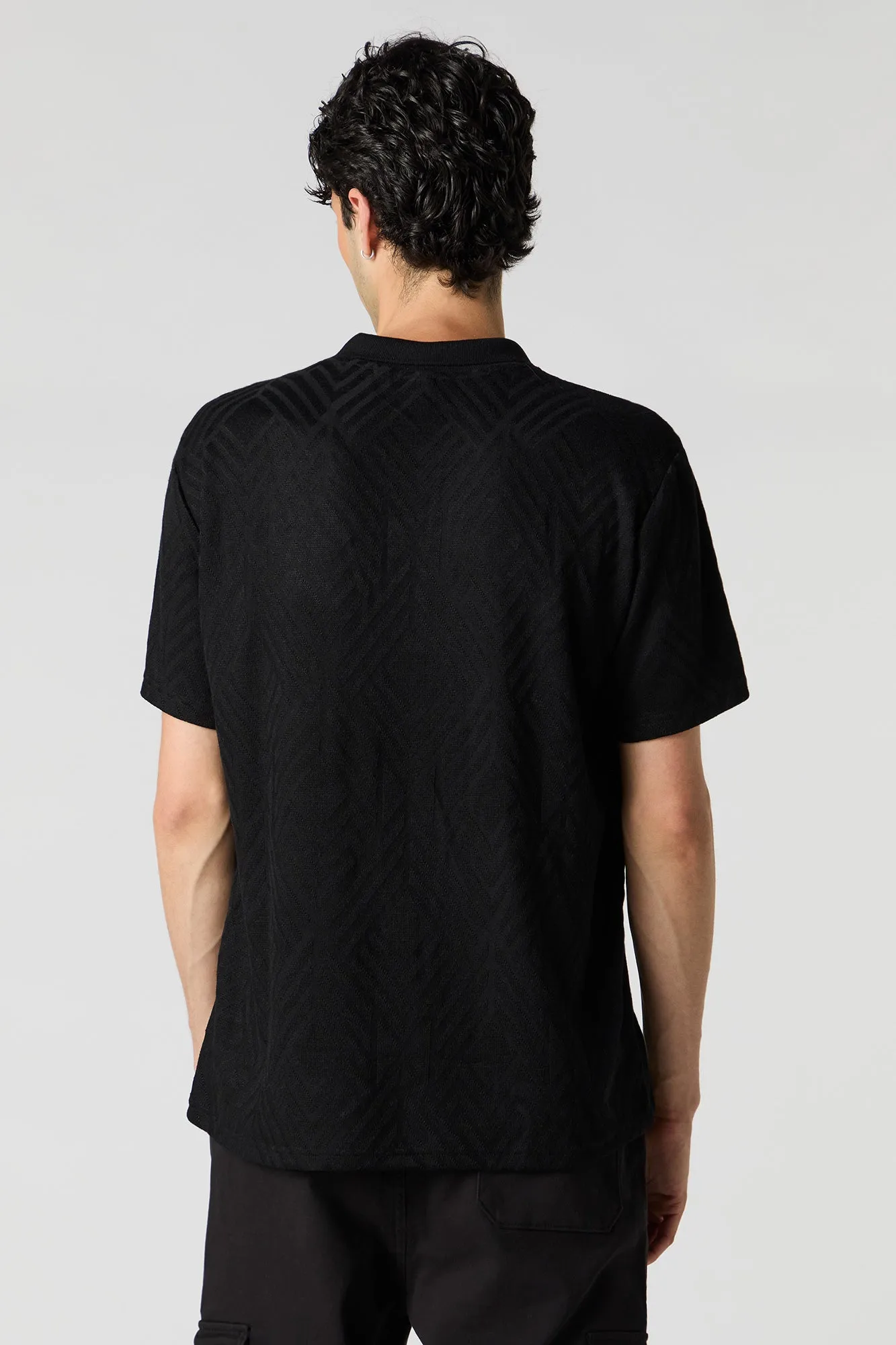 Geo Knit Polo T-Shirt sold by Urban Planet product image thumbnail 5