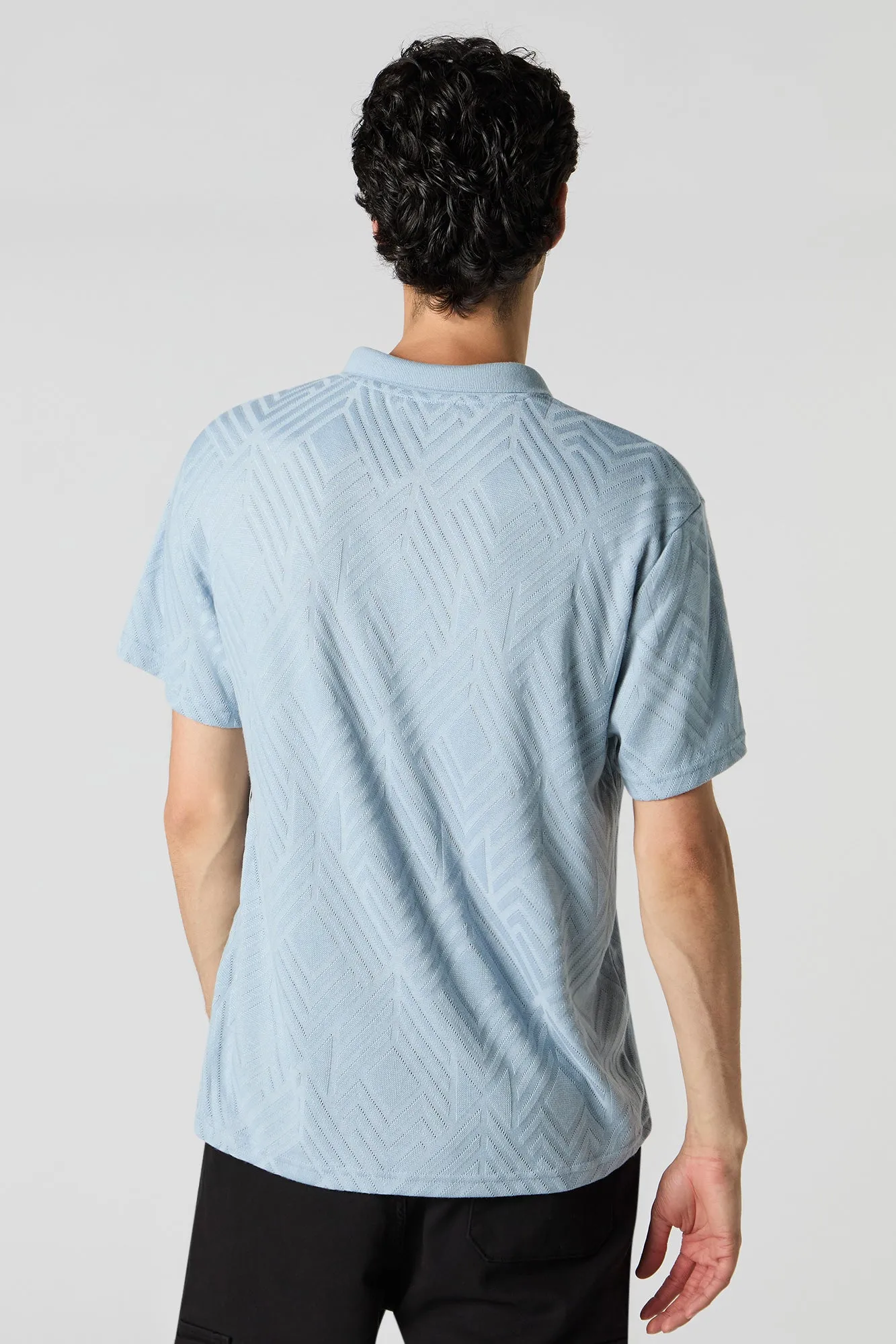 Geo Knit Polo T-Shirt sold by Urban Planet product image thumbnail 2