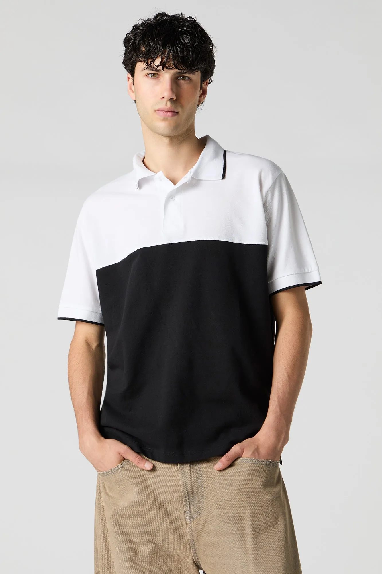 Colourblock Polo T-Shirt sold by Urban Planet product image thumbnail 4