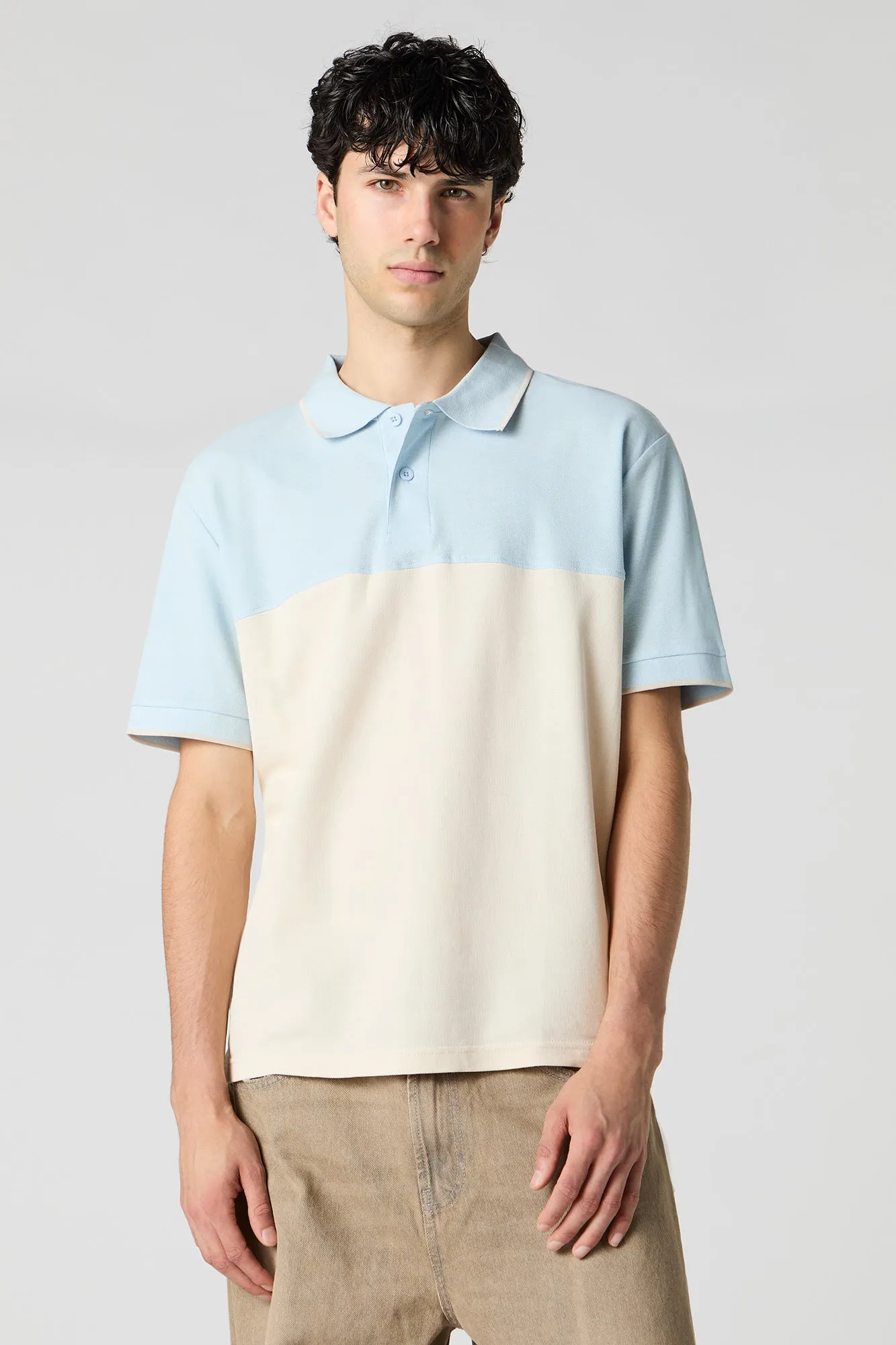 Colourblock Polo T-Shirt sold by Urban Planet