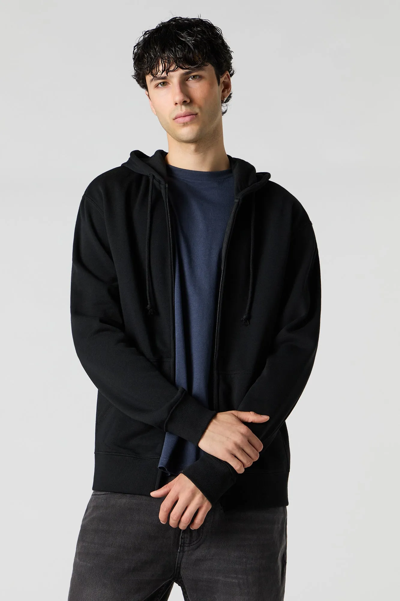 Fleece Zip-Up Hoodie sold by Urban Planet product image thumbnail 4
