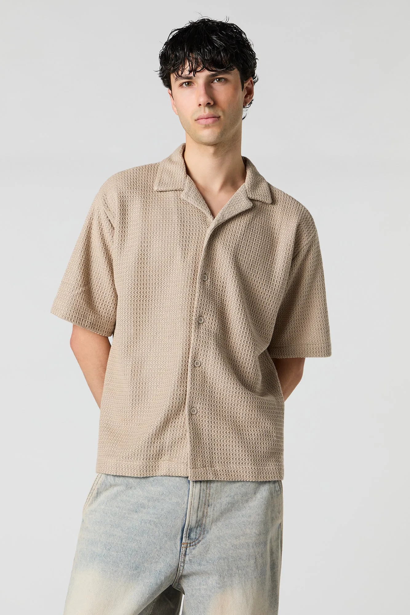 Haut carré boutonné texturé sold by Urban Planet product image thumbnail 4