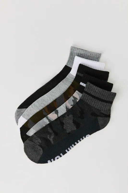Camo Quarter Socks (5 Pack) sold by Urban Planet