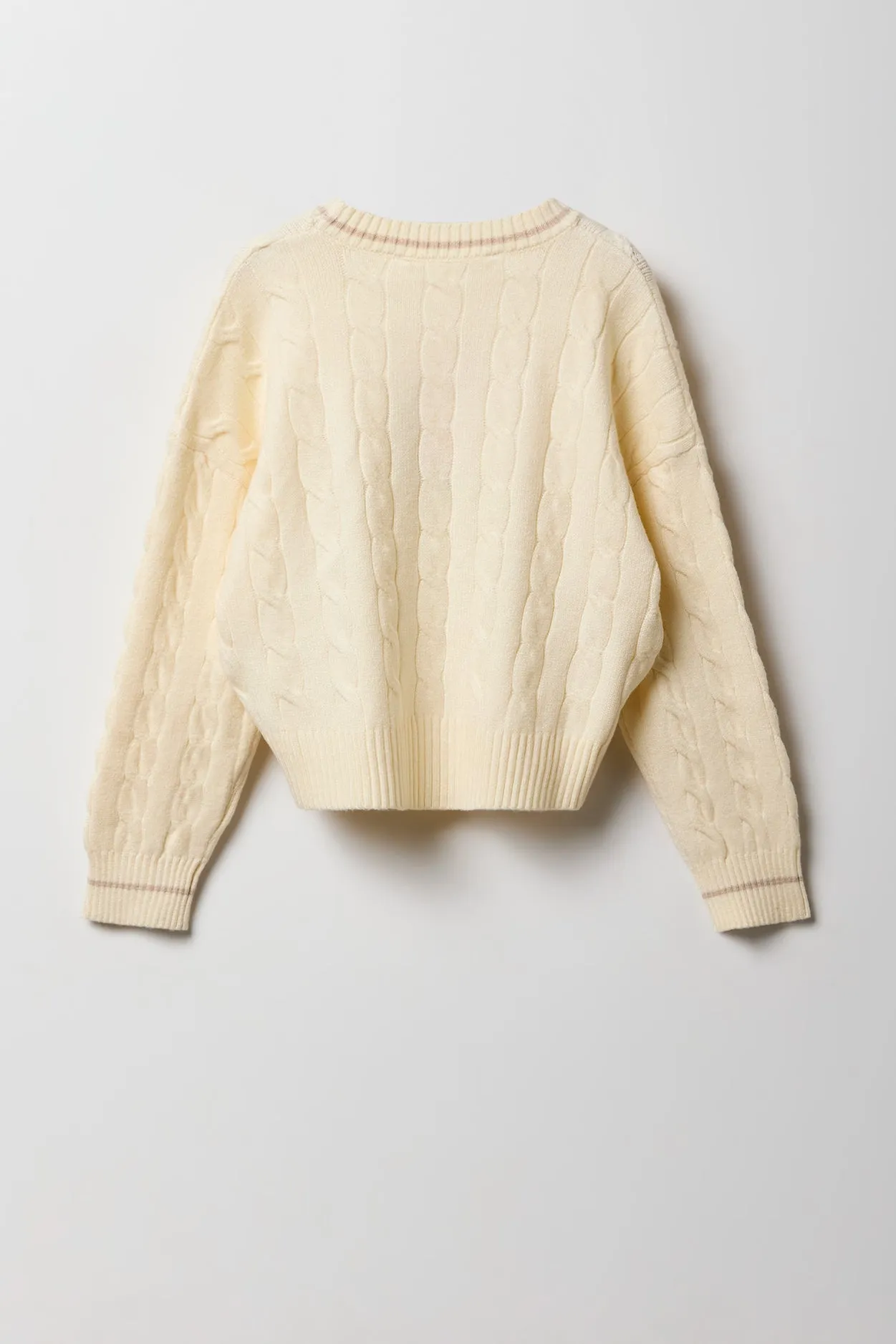 Chandail en tricot à mailles torsadées et broderie pour filles sold by Urban Planet product image thumbnail 4