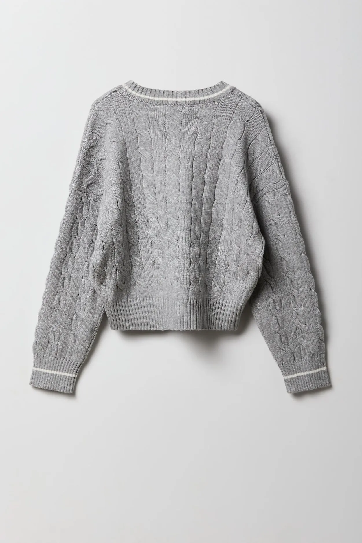 Chandail en tricot à mailles torsadées et broderie pour filles sold by Urban Planet product image thumbnail 2