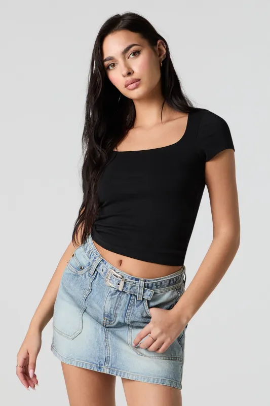 Belted Multi Pocket Mini Denim Skirt sold by Urban Planet