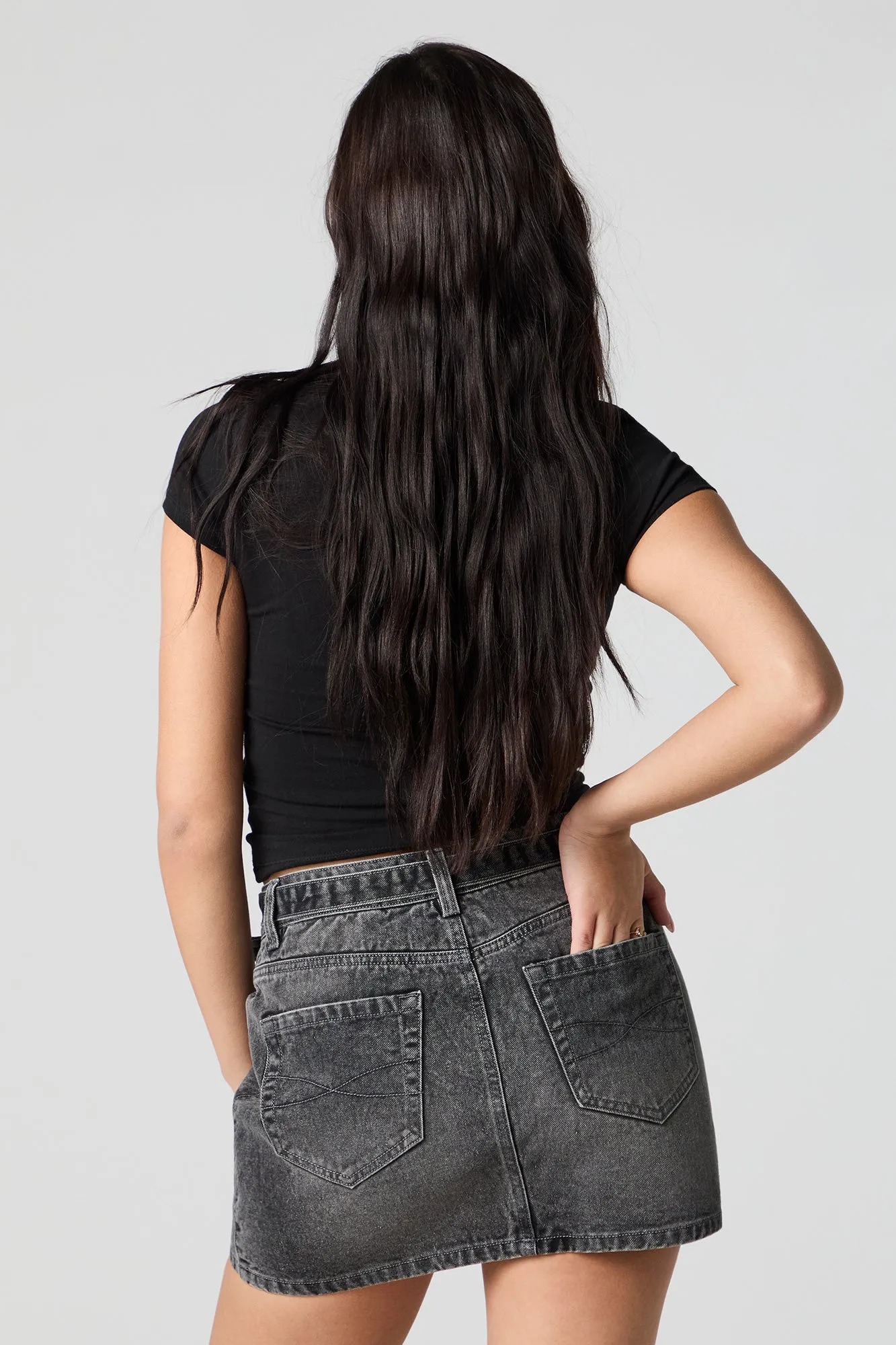 Minijupe en denim à poches multiples et ceinture sold by Urban Planet product image thumbnail 3